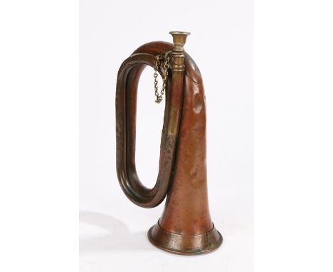 First World War British army B flat bugle by the maker Besson &amp; Co, London, dated 1915 and marked with a broad arrow and 