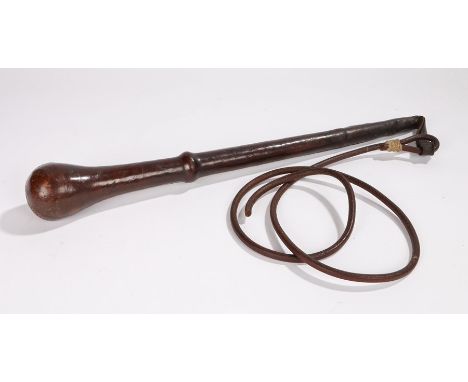 Vintage leather bound whip