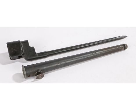 World War Two No 4 Mk II spike bayonet, marked Mk II and 67 on one side and N67 on the release button, N67 was the dispersal 