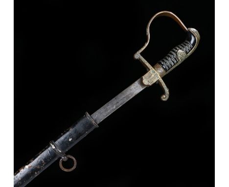 German Third Reich army officers dress sword, maker marked to the ricasso for E Pack &amp; Sohne, Solingen, held in black pai