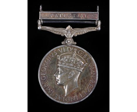 Royal Army Chaplain Department George VI General Service Medal with clasp 'Palestine' (REV. C.J. WINSTANLEY. R. A. CH. D.)