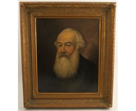 A 19th century oil on canvas, portrait of a bearded man, 16.5ins x 13.5ins