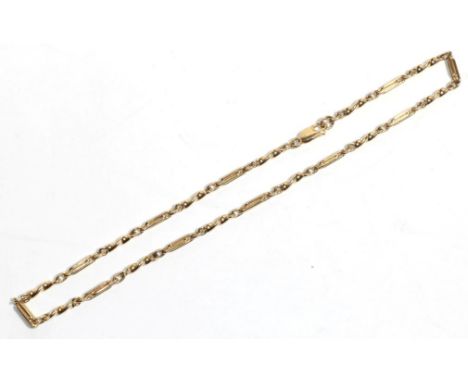 A 9 carat gold fancy link chain, length 41cm . Gross weight - 17.27 grams.