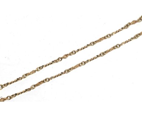A 9 carat gold fancy link chain, length 47cm.  Gross weight - 26.65 grams. 