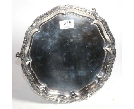 A shaped circular silver salver, S Blanckensee &amp; Son, Birmingham 1936, and Irish import marks for Dublin 1937, with Celti