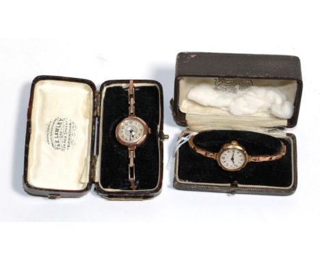 A 9 carat gold ladies Rolex wristwatch, and another 9 carat ladies wristwatch (2)