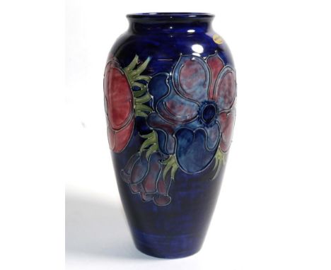 A Moorcroft pottery Anemone pattern vase, limited edition 3/100, made in 1983 with painted and impressed marks, 32cmPaint scr