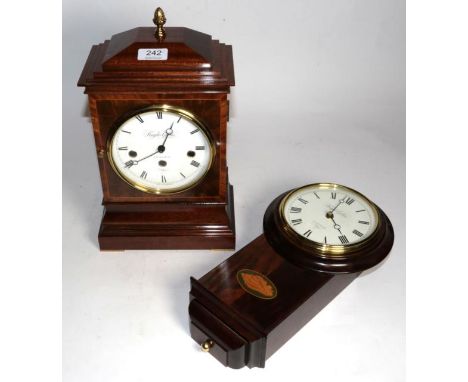A modern chiming mantel clock, retailed by Knight &amp; Gibbins, London, movement with a platform lever escapement and stampe