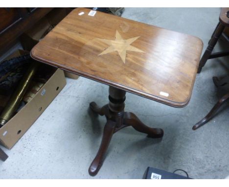 19th century Square Top Mahogany Table on Tripod Base