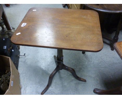 19th century Square Tilt Top Mahogany Table on Tripod Base