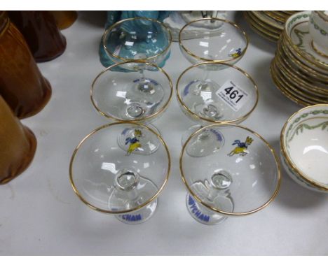 Six vintage Babycham glasses 