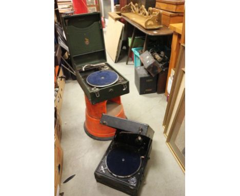 Two Vintage Travelling Gramophones - Tyrela and another
