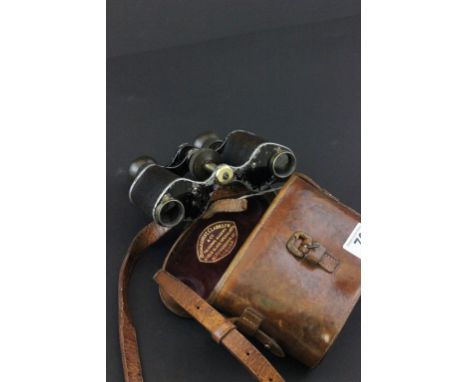 Leather Cased Set of Binoculars by Broadhurst, Clarkson & Co London