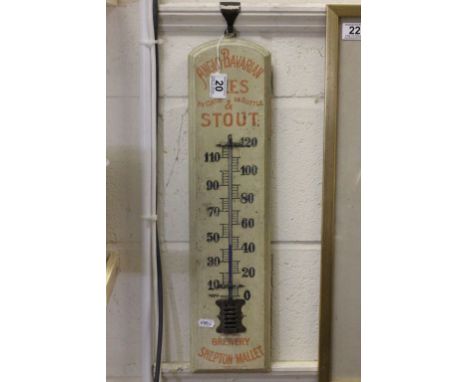 A rare early 20th century advertising thermometer for Anglo Bavarian Ales & Stout, Shepton Mallet, Somerset