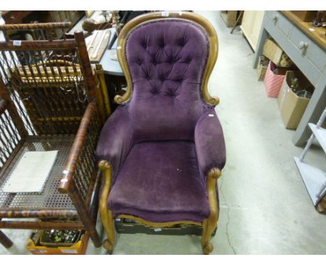 Victorian Mahogany Button Back Armchair