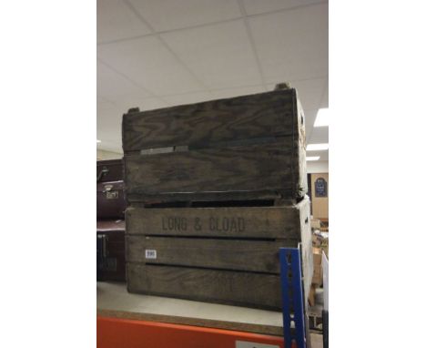 Two Vintage Wooden Crates