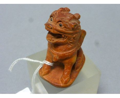 Signed wood netsuke of a Dragon