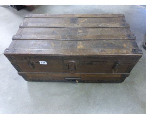 Wooden and Iron Bound Travelling Trunk