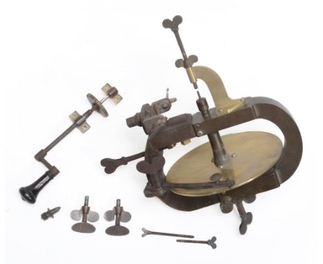 A fine and rare clockmaker's brass double-framed balance engine Attributed...  A fine and rare clockmaker's brass double-fram