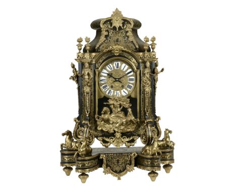 An impressive French Louis XIV style gilt brass mounted Boulle bracket clock...  An impressive French Louis XIV style gilt br