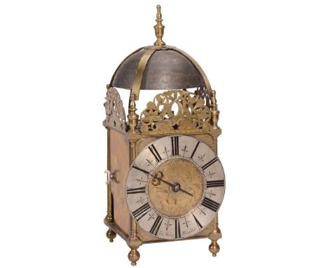 A William III brass lantern clock Joseph Norris, Abingdon  A William III brass lantern clock  Joseph Norris, Abingdon, circa 