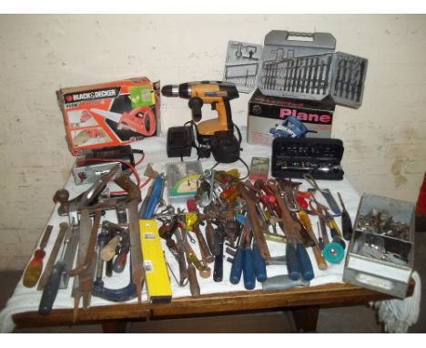 A SELECTION OF TOOLS TO INCLUDE BOXED POWER TOOLS