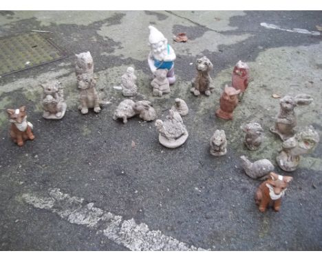 A SELECTION OF CONCRETE GARDEN STATUES OF THE SMALLER VARIETY