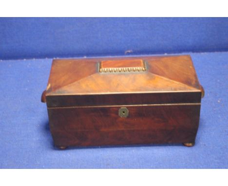 AN ANTIQUE ROSEWOOD TEA CADDY