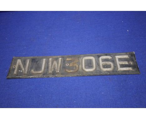 A VINTAGE NUMBER PLATE 