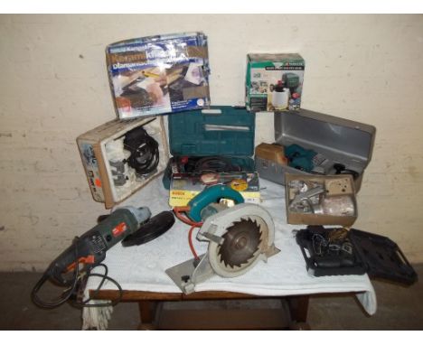 A SELECTION OF POWER TOOLS BOXED AND LOOSE
