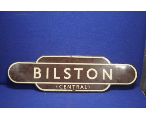 AN ENAMEL RAILWAY SIGN BILSTON CENTRAL