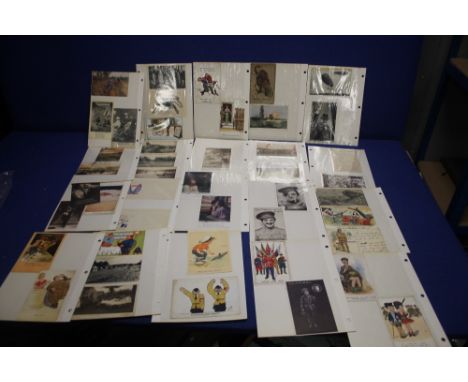A QUANTITY OF VINTAGE POSTCARDS TO INCLUDE MILITARY GERMAN INTEREST ETC