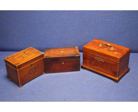 THREE ANTIQUE TEA CADDY""S 1 A/F