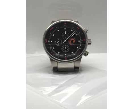 A Vauxhall chronograph wristwatch with stainless steel bracelet