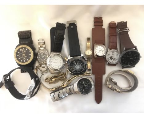 A large mixed bag of ladies and gents wristwatches including examples from Lorus, Rotary and Bench, ideal for spares and repa