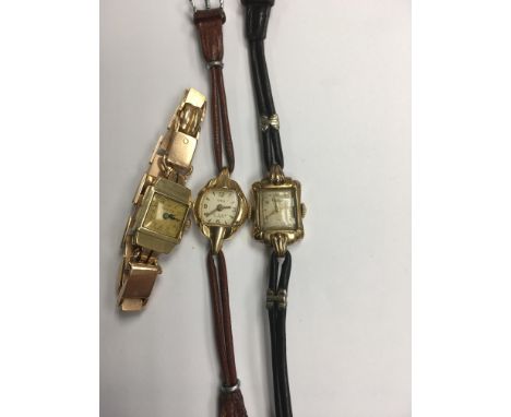 A 9 ct Rotary ladies wristwatch and two other ladies wristwatches