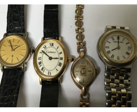 A Vintage Ladies 9ct Gold Watch two Ladies Mappin & Webb watches and one other not working.