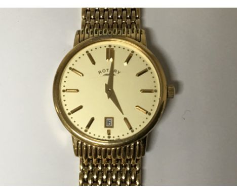 A silver gilt Gents Rotary wrist watch. Quartz working order.