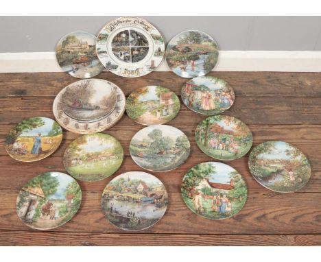 A quantity of ceramic cabinet plates. Wedgwood 'The Steam Fair' 'May Day' 'The Village Fete' etc  