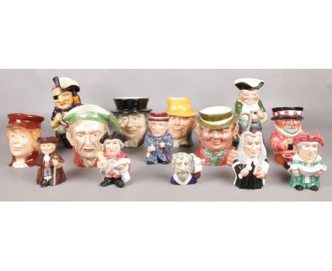 A good collection of ceramic character and Toby jugs. To include examples from Beswick, Shorter and Sons and Kingston.  