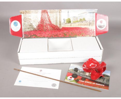 A boxed Tower of London Paul Cummins limited edition ceramic poppy. Blood Swept Lands and Seas of Red.  