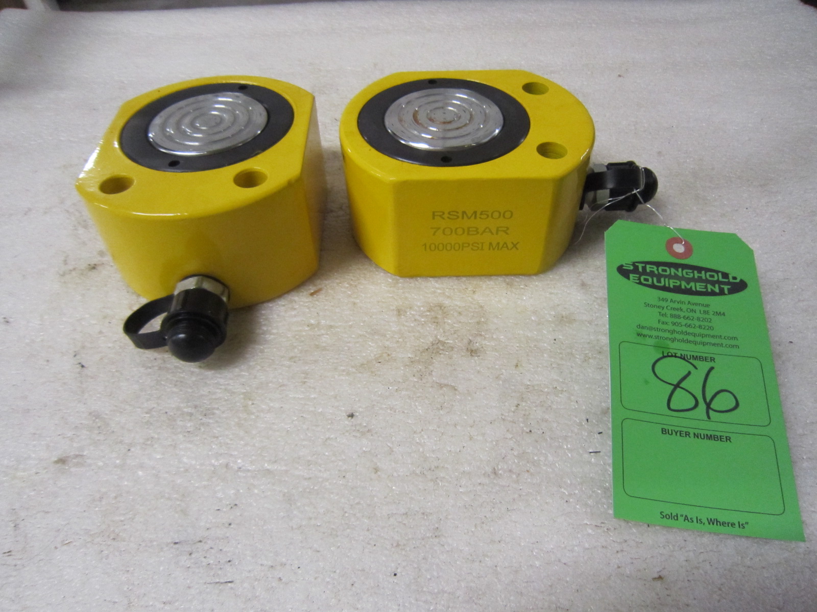 Lot of 2 (2 units) Enerpac RSM500 50 Ton Hydraulic Jacks pancake