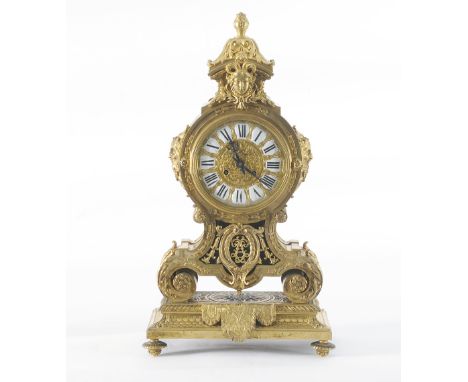 A French Ormolo Mirror Clock, H50cm