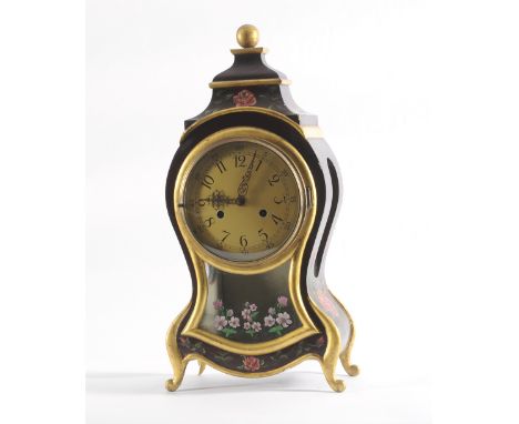 A Swedish Mantle Clock decorated with flowers
