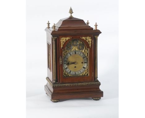 A Victorian Walnut Triple Fusee Bracket Clock