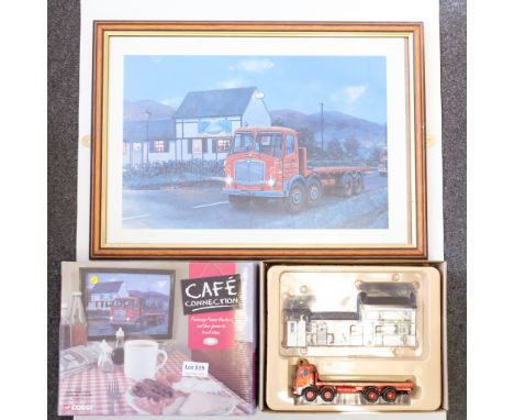 Manufacturer  - Corgi | Description - AEC MKV Mammouth Major Platform Lorry - Siddle Cook With Framed Picture | Stock Code - 