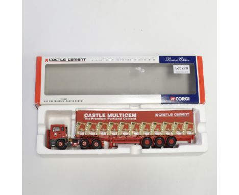 Manufacturer  - Corgi | Description - ERF Curtainside - Castle Cement | Stock Code - CC11902 | Model Condition - 1/5 | Box Co