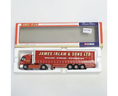 Manufacturer  - Corgi | Description - Renault Curtainside - James Irlam | Stock Code - 75606 | Model Condition - 4/5 | Box Co