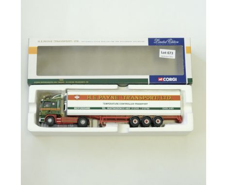 Manufacturer  - Corgi | Description - Scania Reefer Box Trailer - H.E. Payne (Transport) LTD | Stock Code - 76601 | Model Con