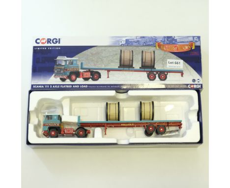 Manufacturer  - Corgi | Description - Scania 111 2 Axle Flated Trailer With Load - Pollock Ltd | Stock Code - CC15309 | Model